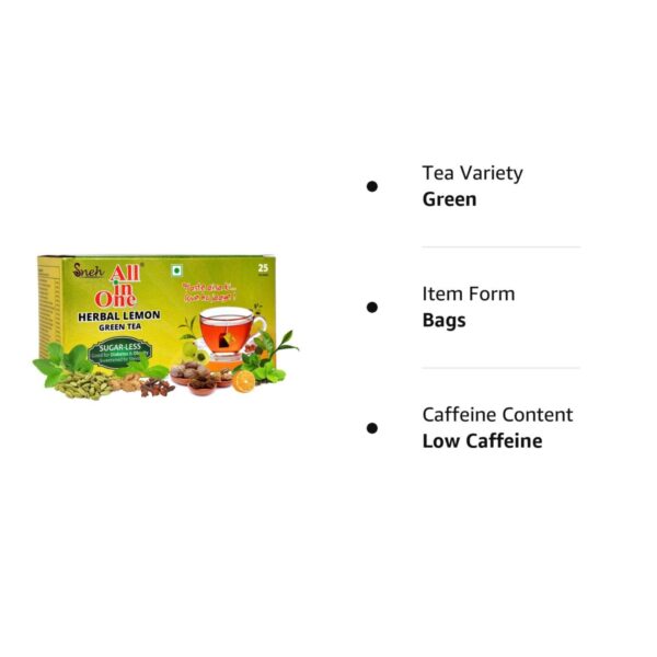 Sugar-Less Herbal Lemon Green Tea - Image 4